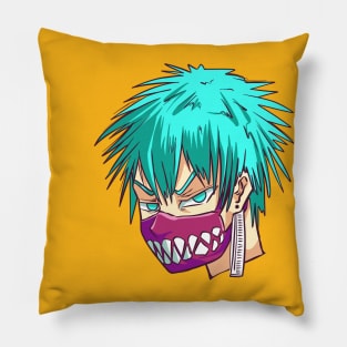 Head Boy Blue Hair Pillow