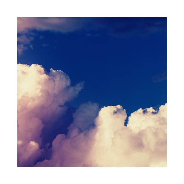 Blue Sky, Clouded Sky Scene, Vintage Wall Art, Cloudy Sky Landscape, Sunny Sky by Nature-Arts