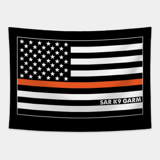 Thin Orange Line (single sided print) Tapestry