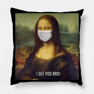 Monalisa-covid-19 Pillow