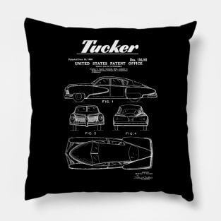 Tucker Automobile Patent White Pillow