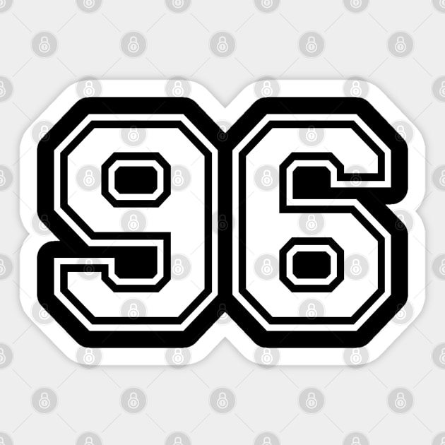 Ninety-Six Jersey Number Sports 96 Sticker for Sale by