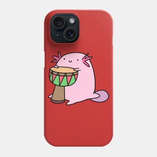 Axolotl Playing the Djembe Phone Case