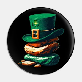 Shamrock And Rock Saint Patricks Day Pin