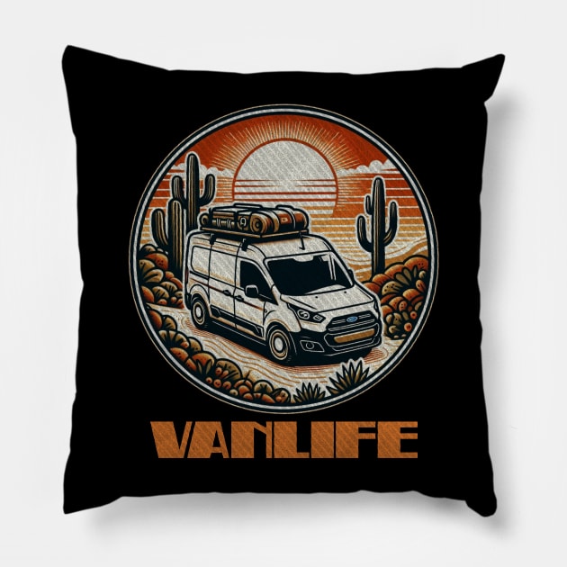 Desert Vanlife Pillow by Tofuvanman