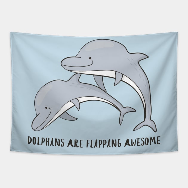 Dolphins are flipping awesome! Tapestry by Dreamy Panda Designs