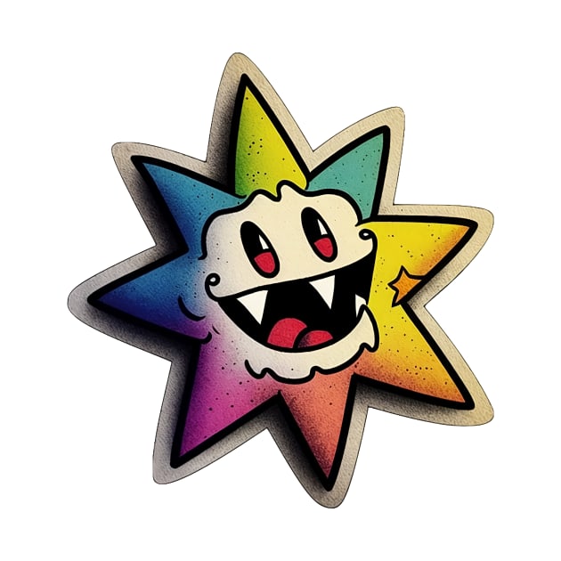 Cartoon colourful star by stkUA