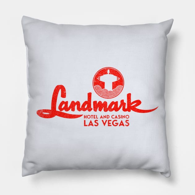 Vintage Landmark Hotel and Casino Las Vegas Pillow by StudioPM71