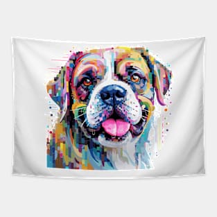 English Bulldog Dog Pet World Animal Lover Furry Friend Abstract Tapestry