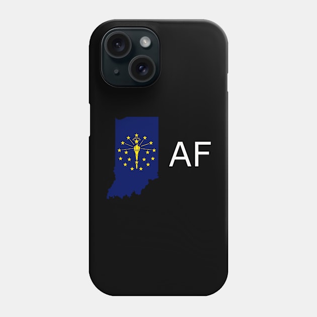 Indiana Flag State Outline AF (white) Phone Case by Big Term Designs