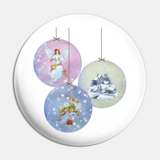 Vintage Snow Globe Ornaments Pin