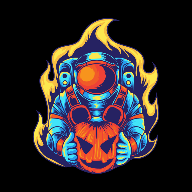 Astronaut Halloween Pumpkin by Teewyld