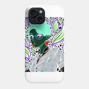 dark witch in green glasses in boho style pattern ecopop Phone Case