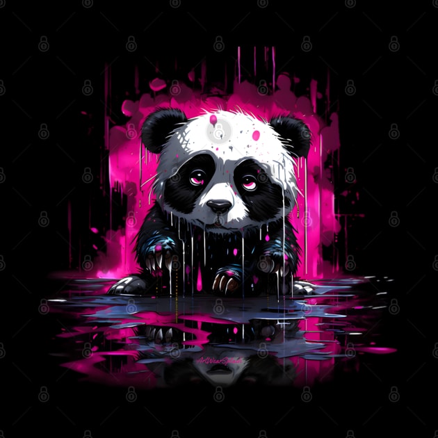 Sad Panda, cartoon, Splash by ArtWearSplash