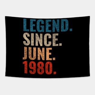 Legend since June 1980 Retro 1980 birthday shirt Tapestry