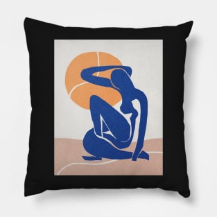 Blue nude under the sun Henri Matisse abstract art Pillow