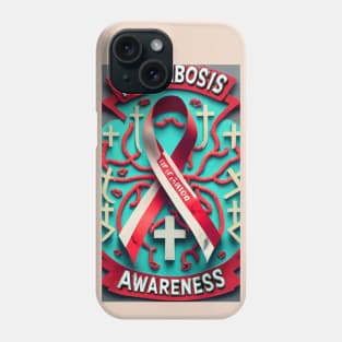 Thrombosis Awareness Ribbon Colorful Background Phone Case