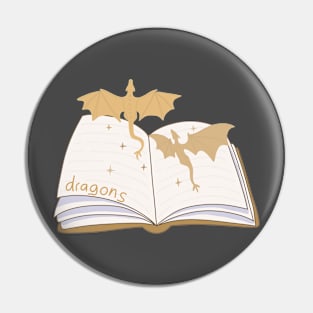 Dragons flying out of a book (fantasy readers and book lovers) Pin