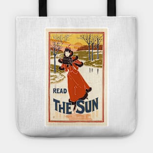 READ THE SUN by Louis Rhead 1896 Maitres De L' Affiche Lithograph Art Tote