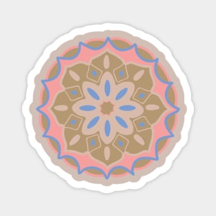 MOSAIQUE Boho Exotic Abstract Mediterranean Floral Mandala Pastel Pink Blue Cream - UnBlink Studio by Jackie Tahara Magnet