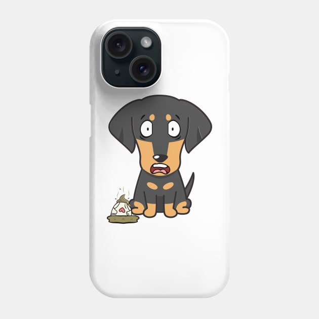 Funny dachshund steps on a dirty diaper Phone Case by Pet Station