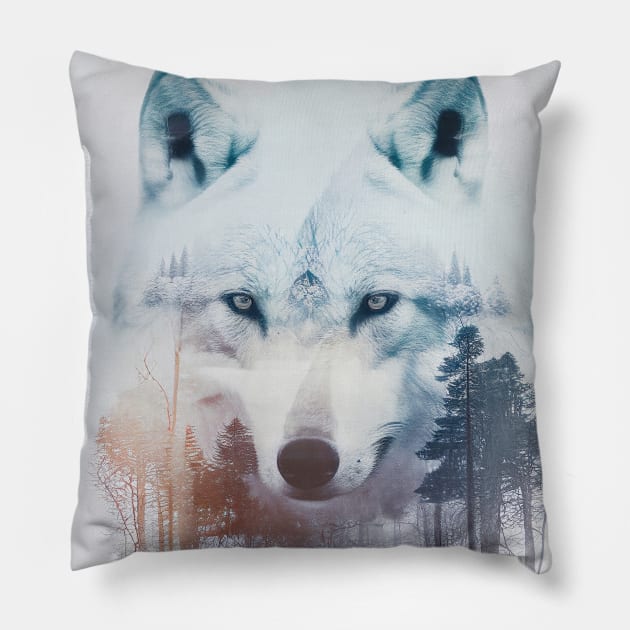 Wolf Nature Outdoor Imagine Wild Free Pillow by Cubebox