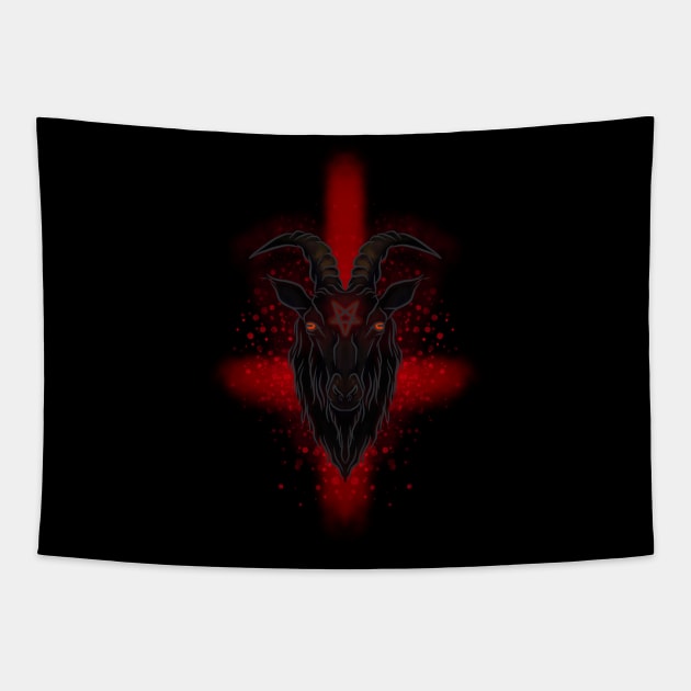 Baphomet devil goat Tapestry by wet_chicken_lip