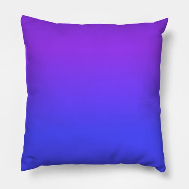 Neon Blue and Bright Neon Purple Ombré Shade Color Fade Pillow by podartist