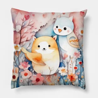 Cute floral animals gift ideas Pillow