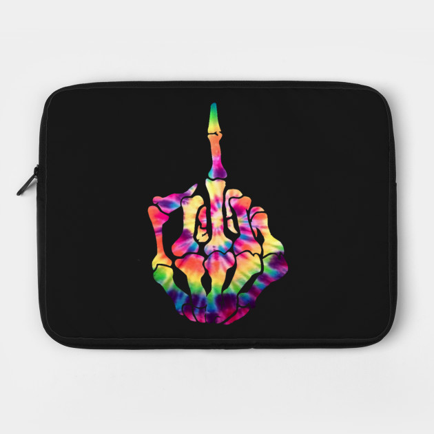 Skeleton Middle Finger Flipping the Bird Tie Dye Tee
