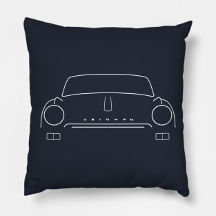 Triumph Spitfire Mk III 1960s British classic car white outline Pillow