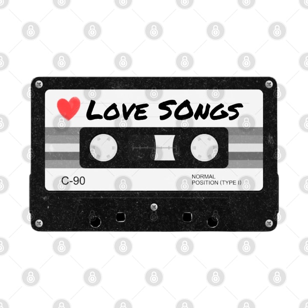 Heart Love Songs Mixtape Valentines Day Girlfriend Boyfriend Gift by musicgeniusart