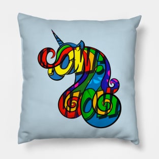 Colorful Unicorn Icon Pillow