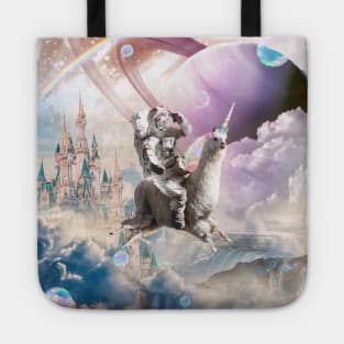 Galaxy Astronaut Sloth Riding Llama Unicorn Tote