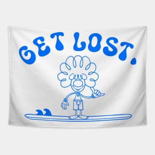 GET LOST. SURFER DUDE BLUE Tapestry