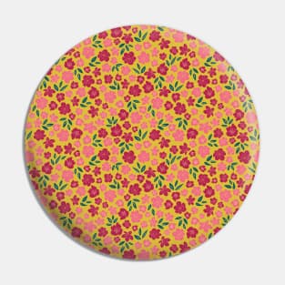 Ditsy floral on mustard Pin