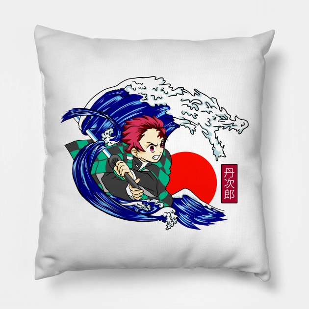 Demons Slayer Ukiyo E Pillow by Illustrasikuu