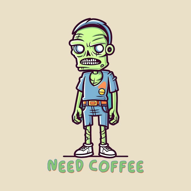 Zombie - Need Coffee by My Geeky Tees - T-Shirt Designs