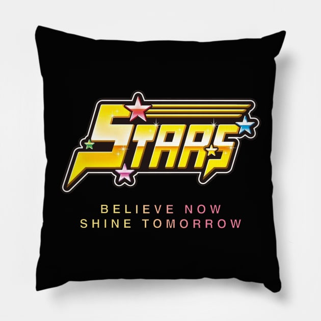 Stars - Believe today; Shine Tomorrow Pillow by Spot Monkey Designs