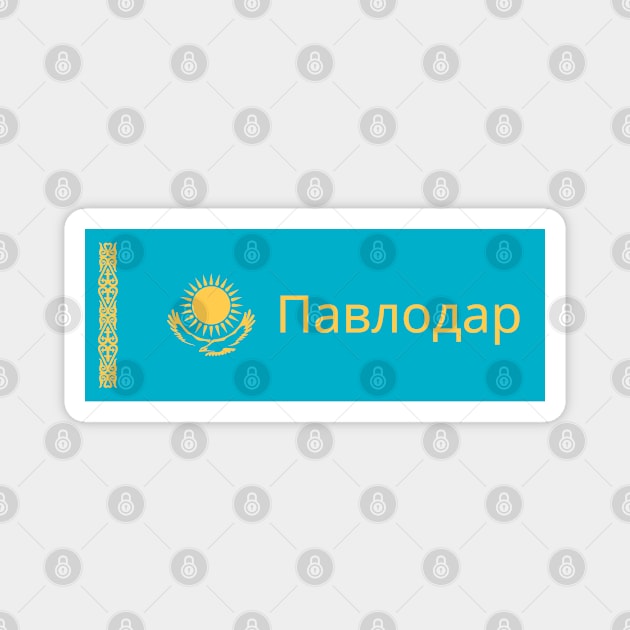 Pavlodar City in Kazakhstan Flag Magnet by aybe7elf