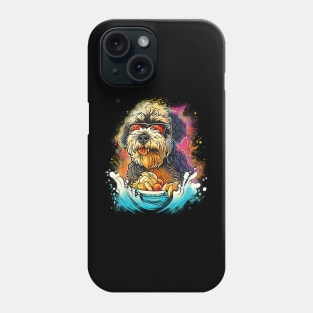 Colourful Cool Golden Doodle Dog with Sunglasses Phone Case