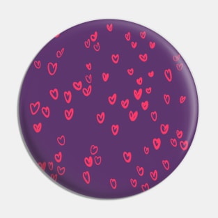 Valentines Love Hearts Pink Pin