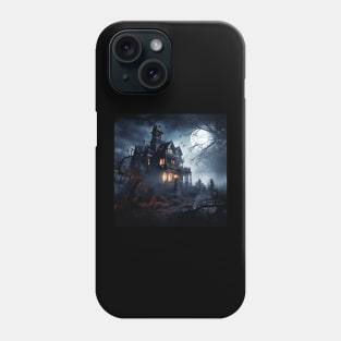 A haunted house on Halloween night Phone Case
