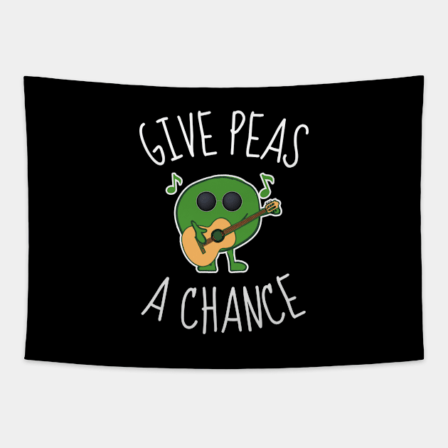 Give Peas A Change Funny Pea Singing Tapestry by DesignArchitect