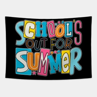 Retro Schools Out For Summer Last Day Of School Teacher Kids Tapestry