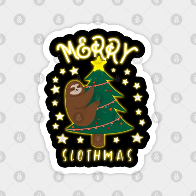 Merry Slothmas Magnet by ZenCloak
