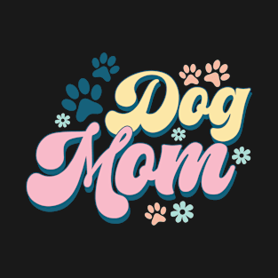 Retro Dog Mom Paw Gifts T-Shirt