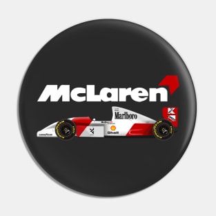 Ayrton Senna's McLaren Honda MP4/8 Illustration Pin