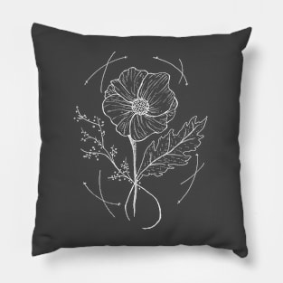 Wildflower Bunch (Chalkboard style) -- floral design, plant lady, nature lovers Pillow