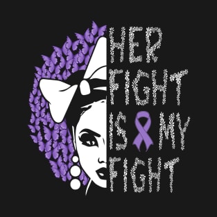 Her Fight Is My Fight Teal Ribbon Awareness Women Cute T-Shirt